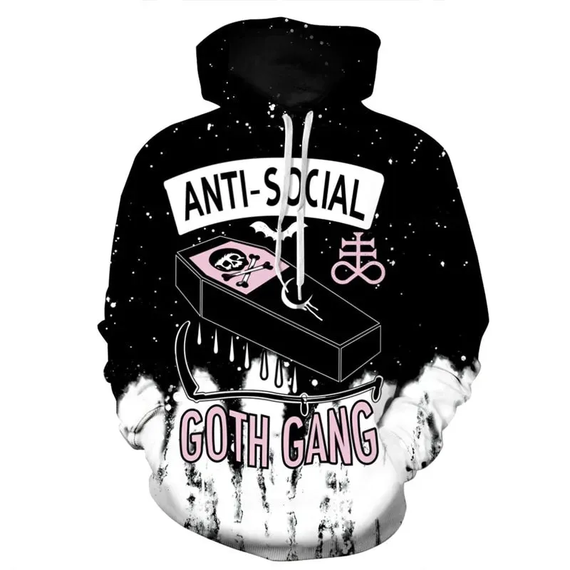 3D Printing Hoodies Anti Social Goth Gang