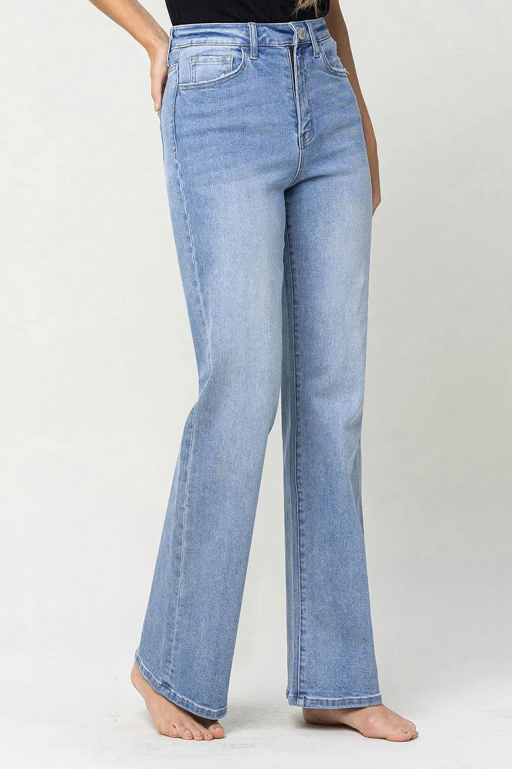 90'S VINTAGE SUPER HIGH RISE FLARE JEANS -GREENE