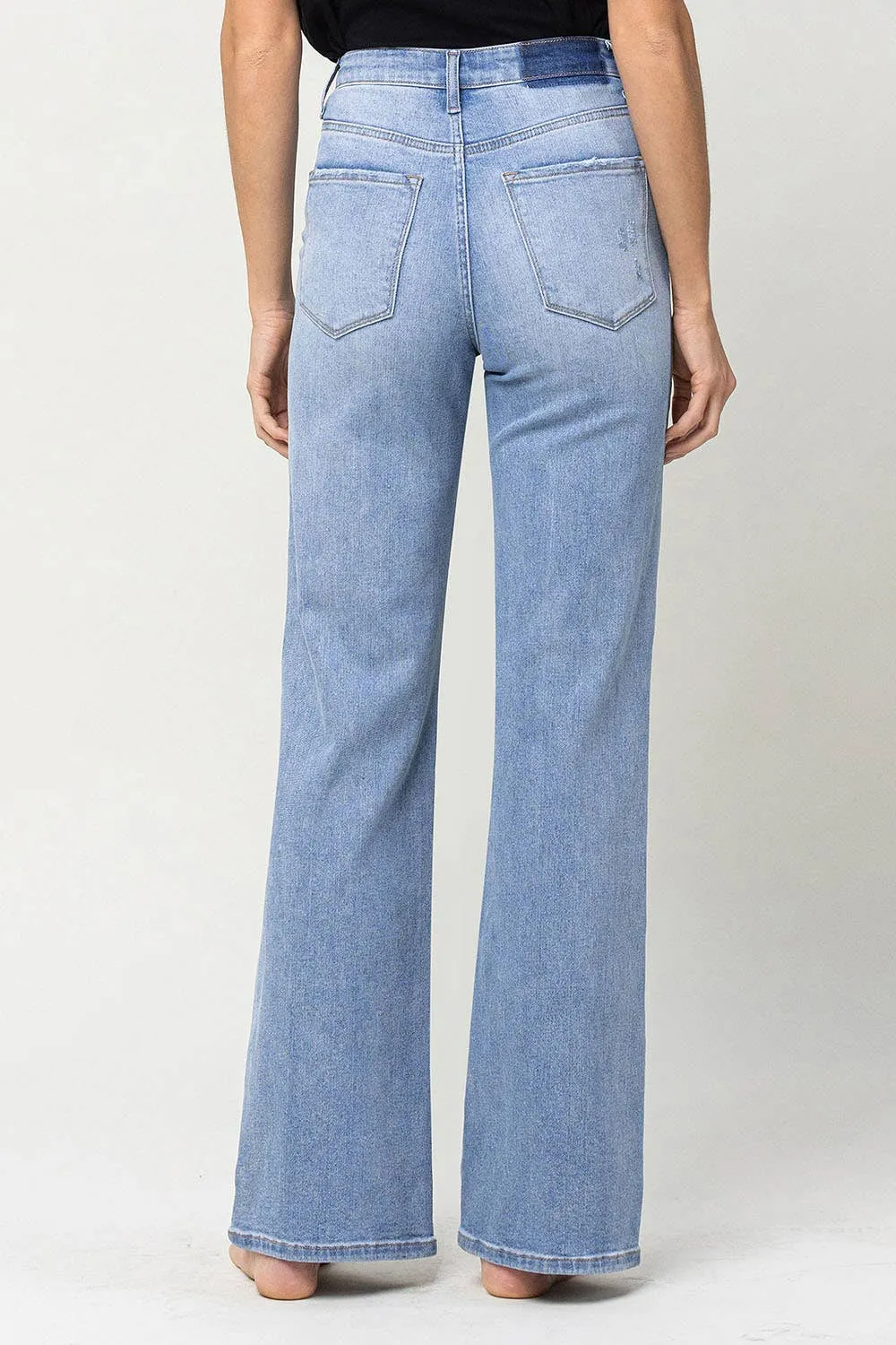 90'S VINTAGE SUPER HIGH RISE FLARE JEANS -GREENE