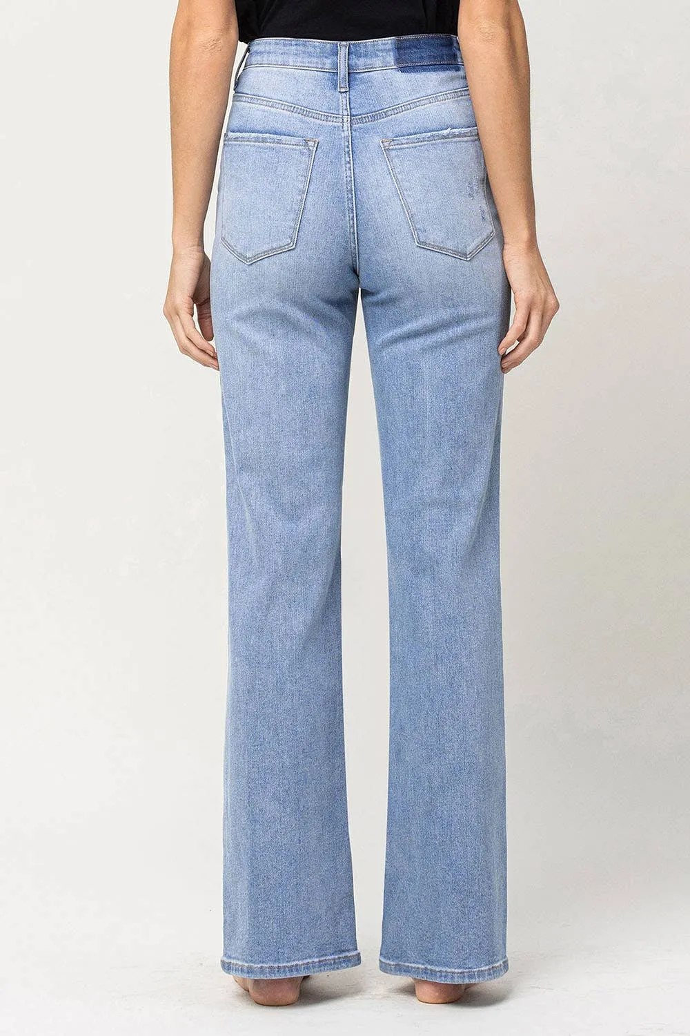 90'S VINTAGE SUPER HIGH RISE FLARE JEANS -GREENE