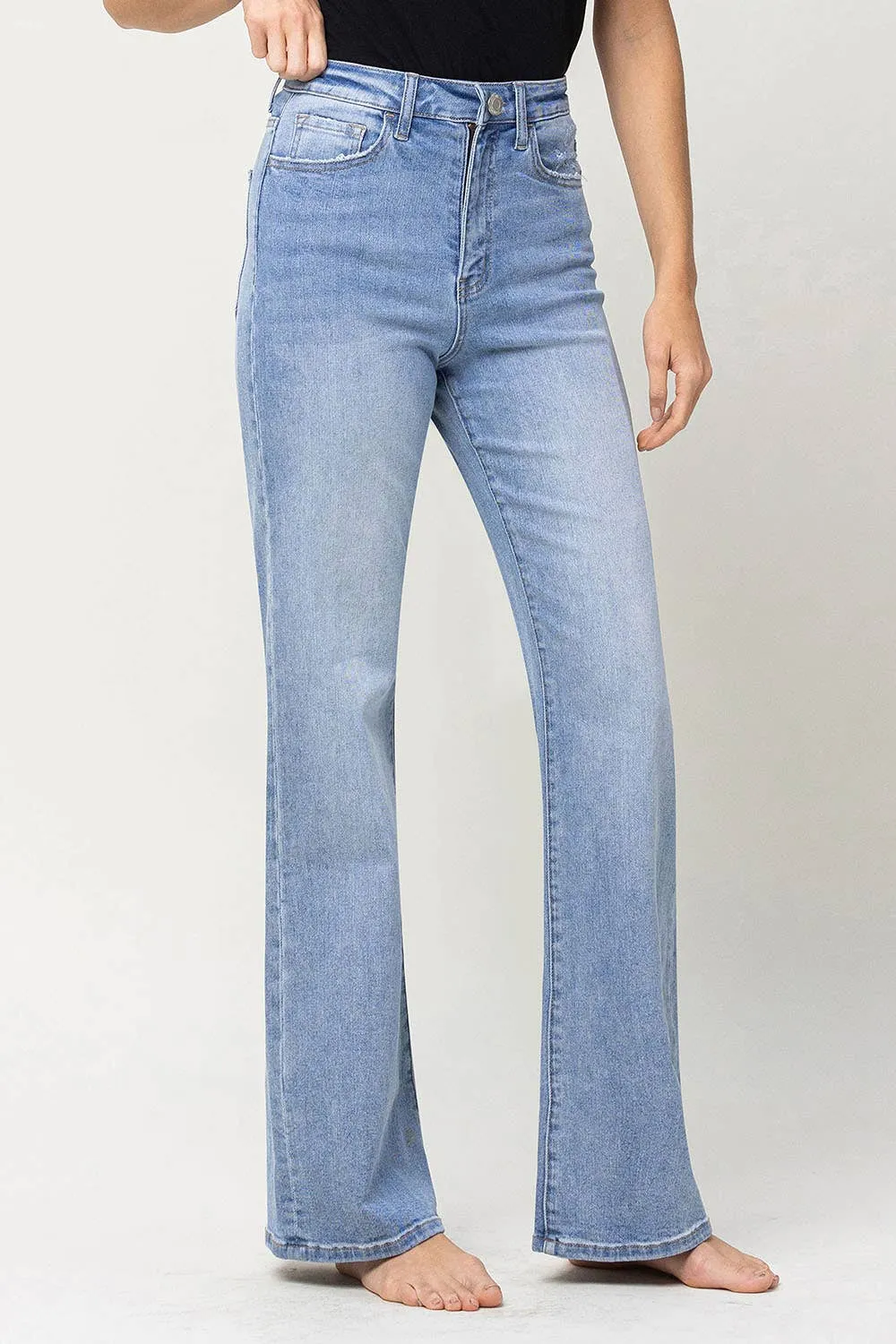 90'S VINTAGE SUPER HIGH RISE FLARE JEANS -GREENE