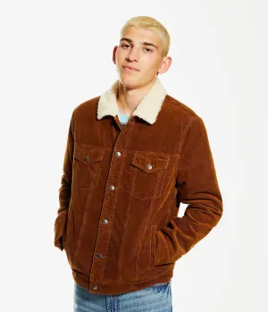 Aeropostale Mens' Corduroy Trucker Jacket - Brown - Size XXL - Cotton - Teen Fashion & Clothing Hawk Brown