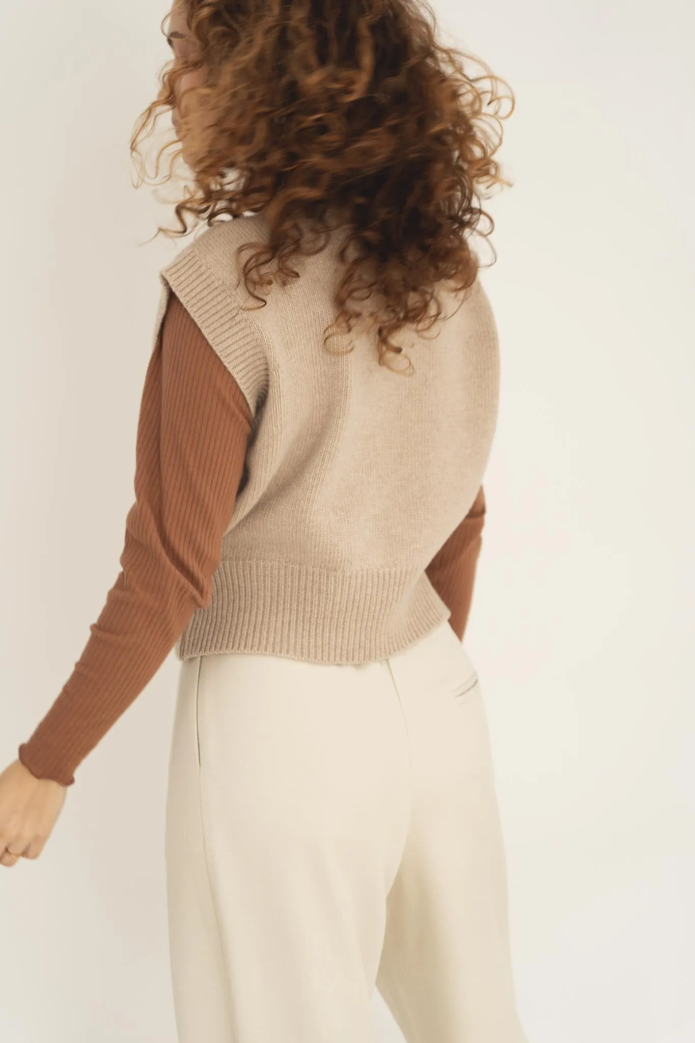 Alice Beige Knit Vest