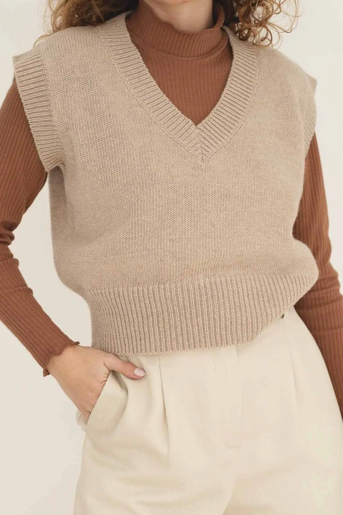 Alice Beige Knit Vest