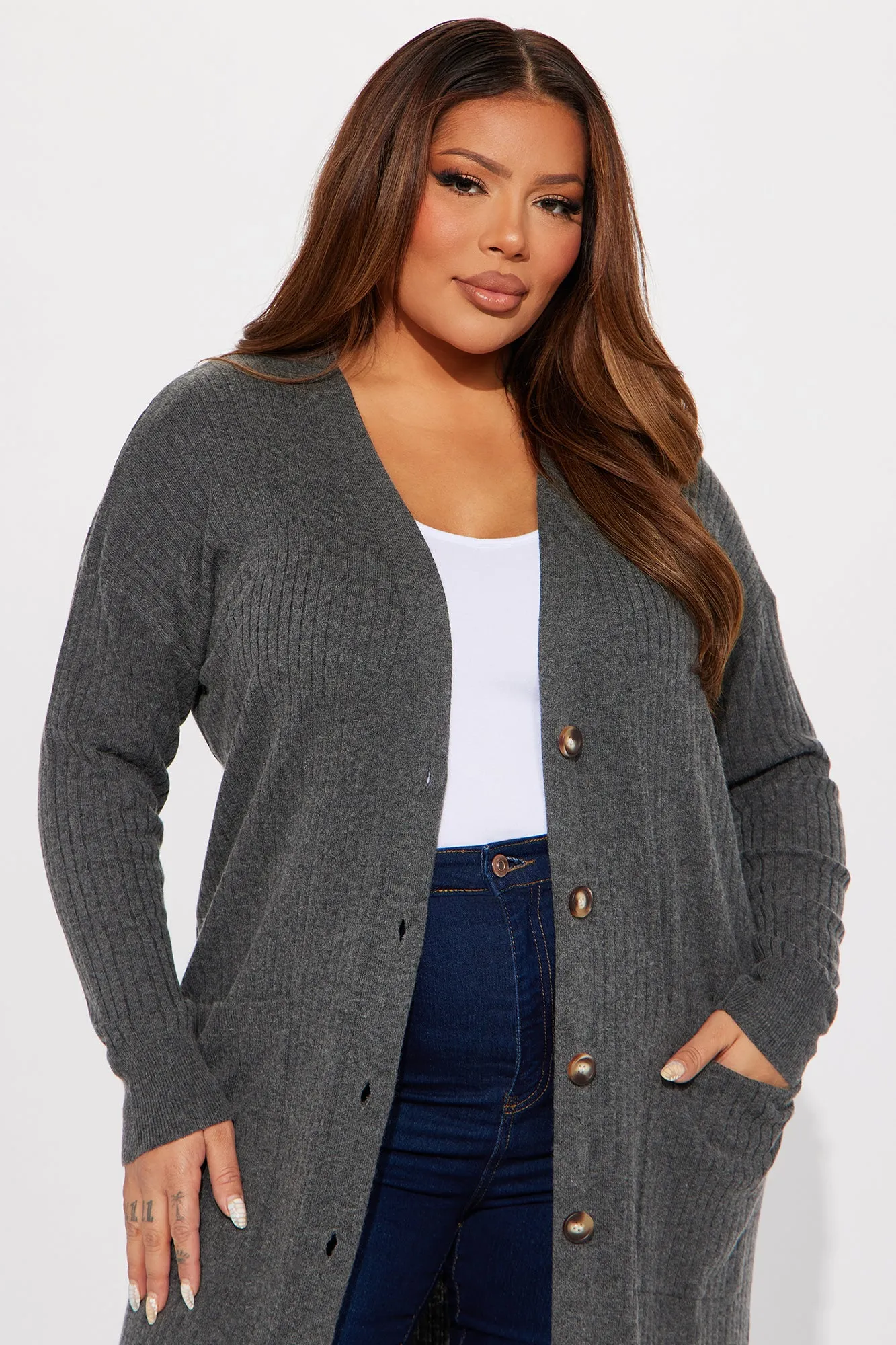 All Weekend Long Cardigan - Grey