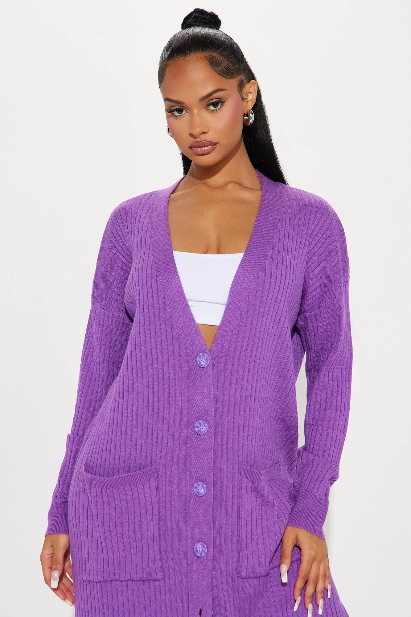 All Weekend Long Cardigan - Purple