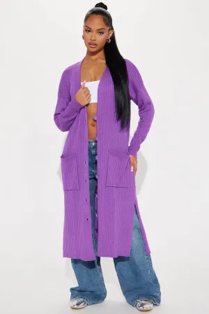 All Weekend Long Cardigan - Purple