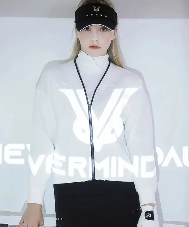 Aren Cozy V-ZIP Oversized Cardigan - Pure White