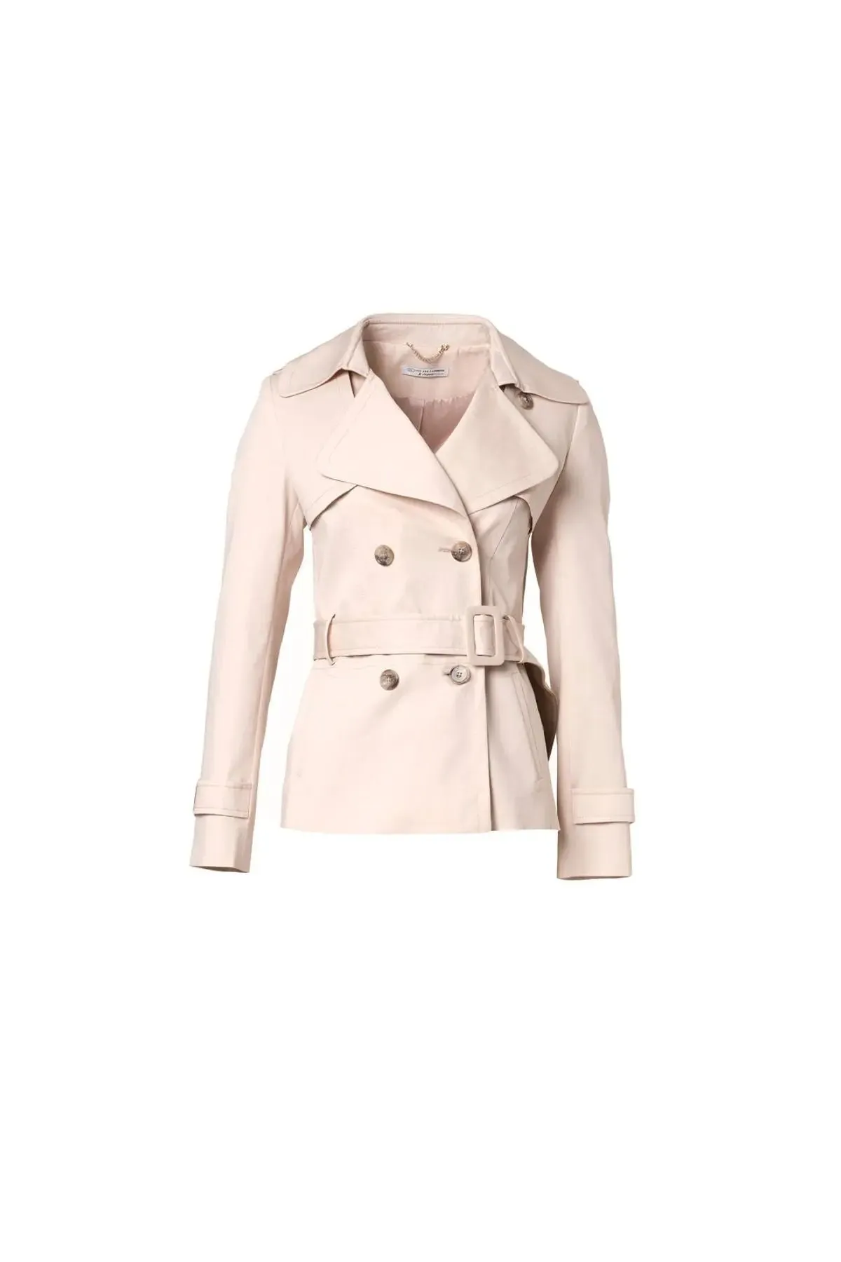 Beige Matilda Cotton Short Trench Coat