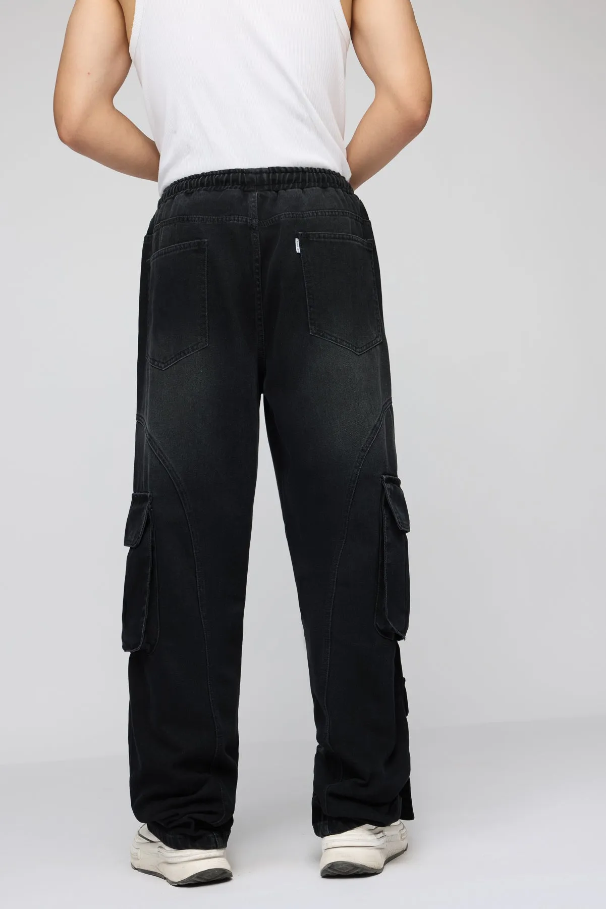 Black Lava Men's Baggy Cargo Jeans