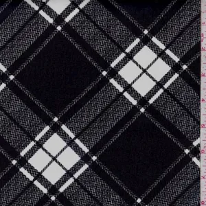 Black/White Plaid Chiffon Fabric