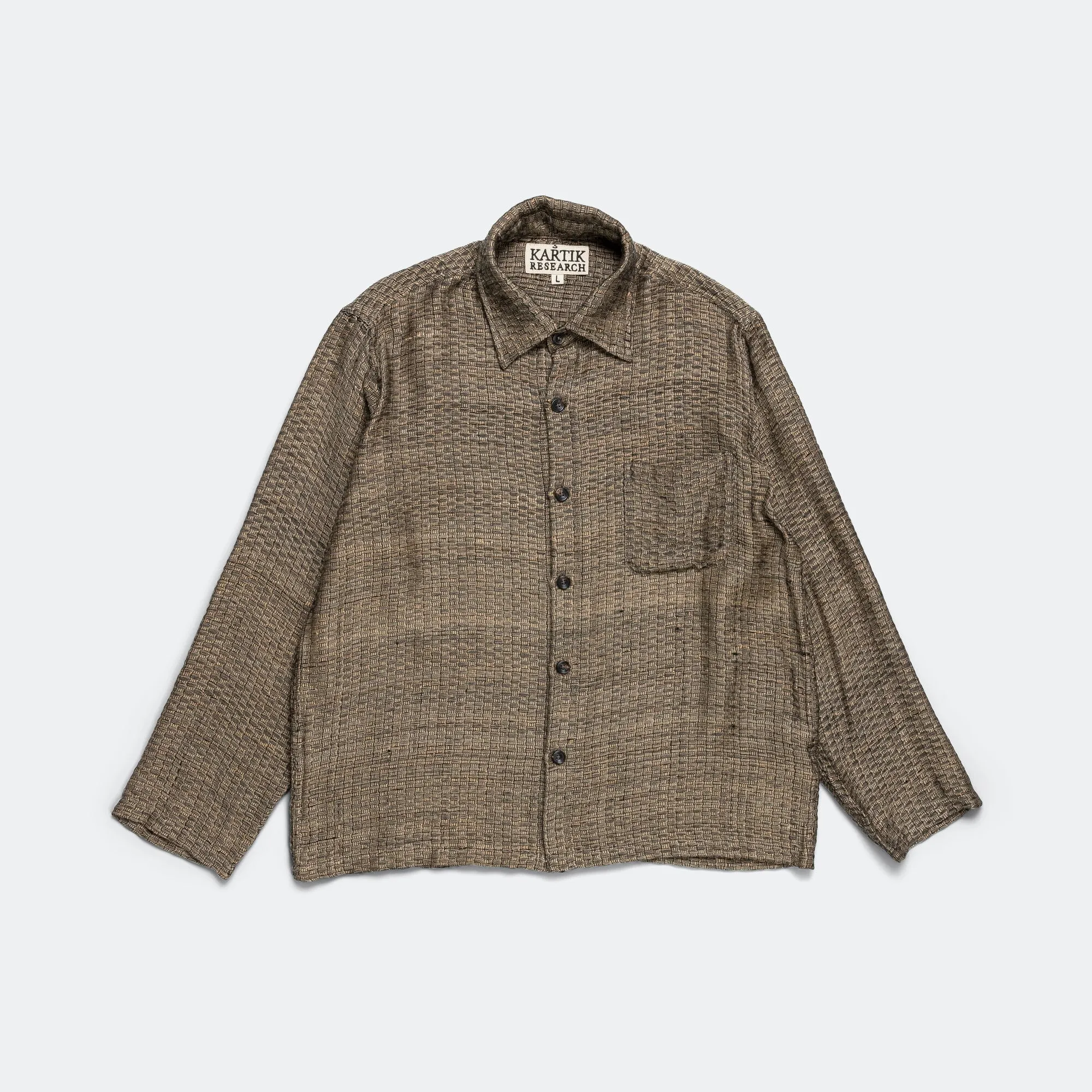 Box Shirt Zari Thread Weave - Charcoal/Gold Large