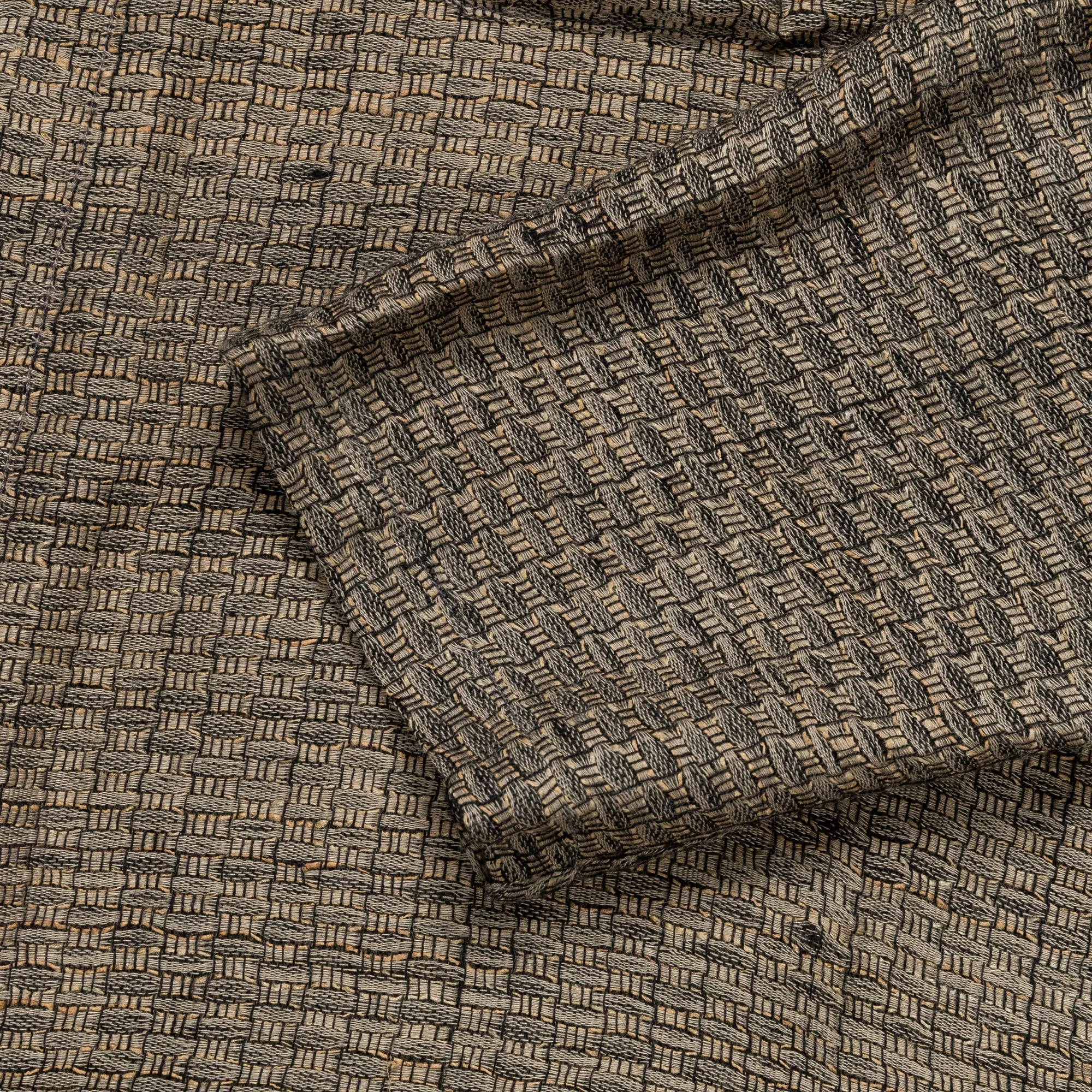 Box Shirt Zari Thread Weave - Charcoal/Gold Large