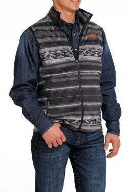 Cinch Men's Black & Grey Fleece Vest