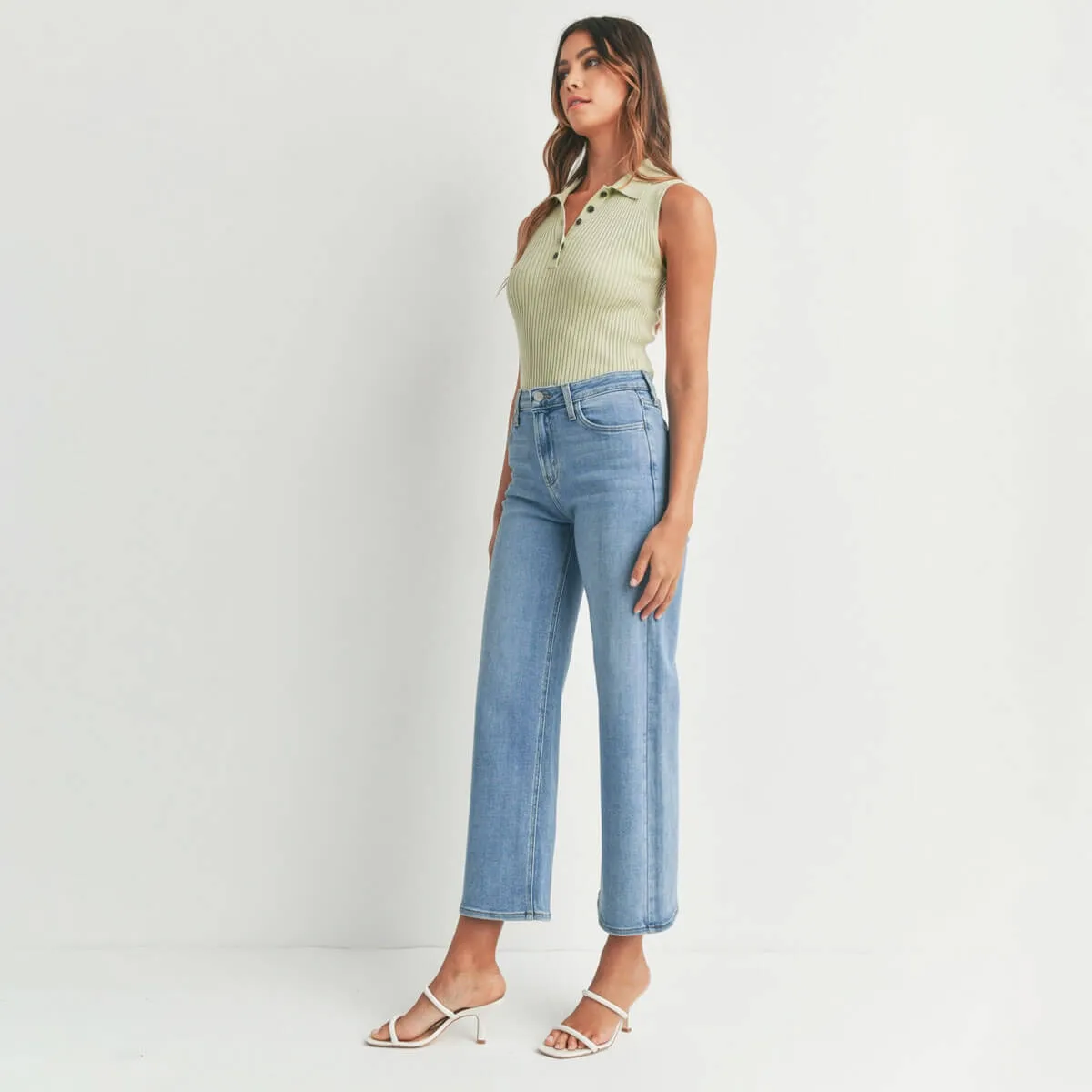 Classic Slim Wide Leg Jeans