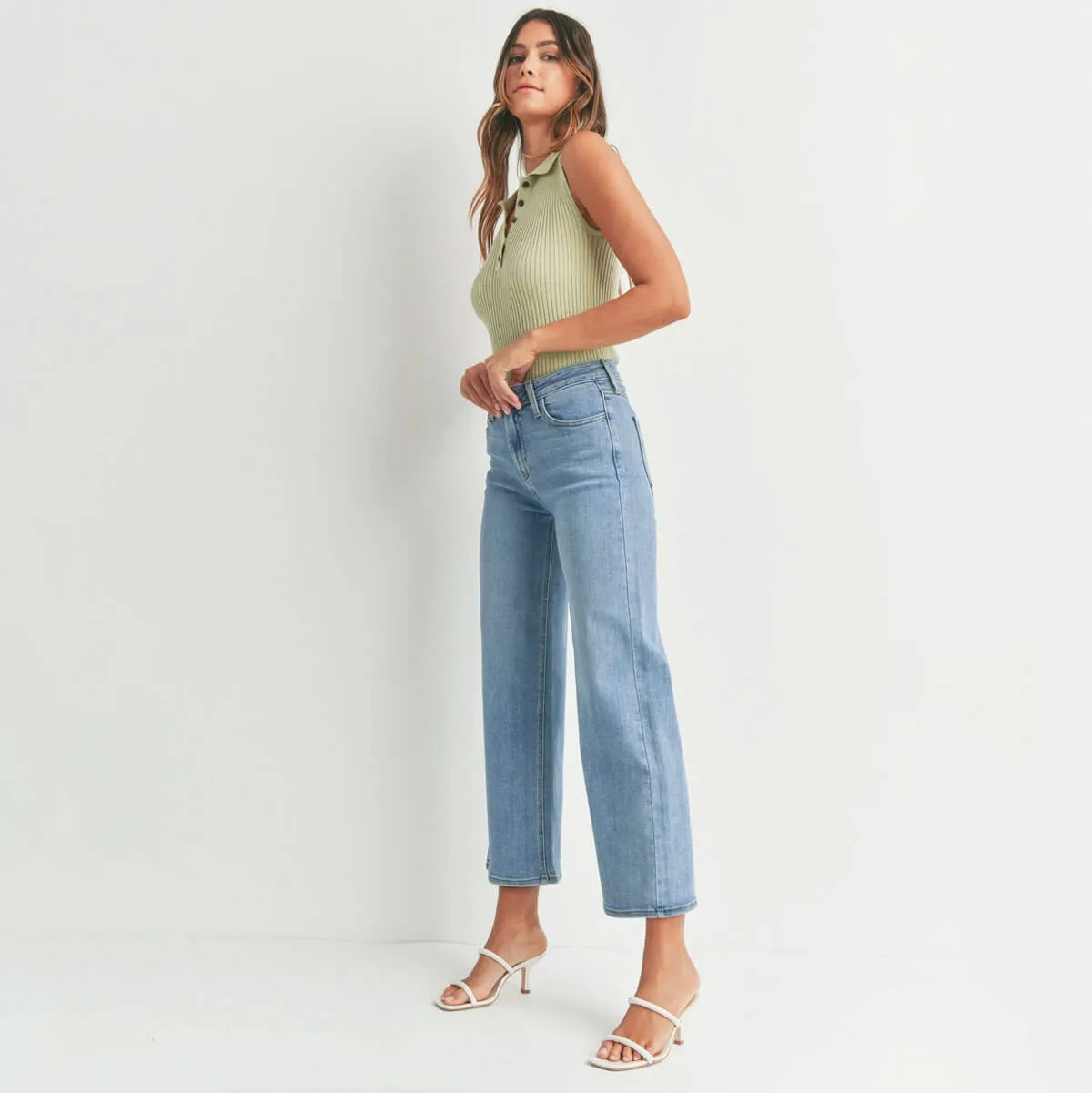 Classic Slim Wide Leg Jeans