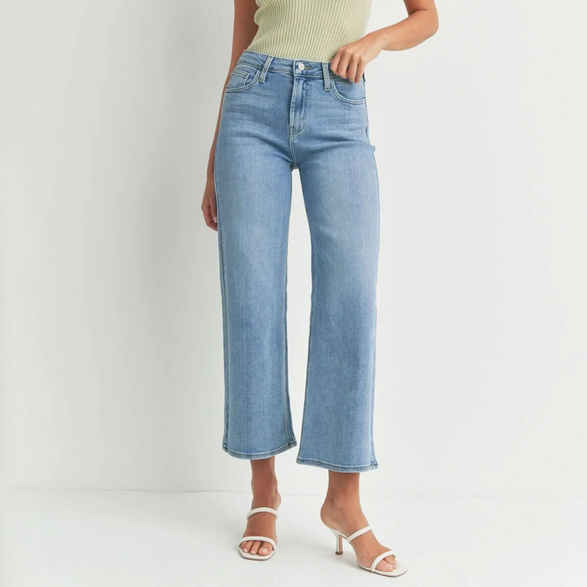 Classic Slim Wide Leg Jeans