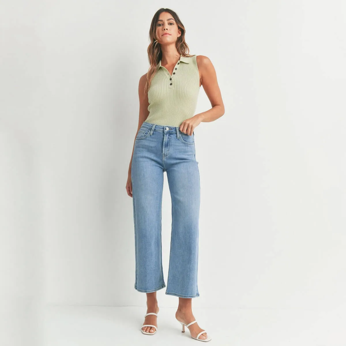 Classic Slim Wide Leg Jeans