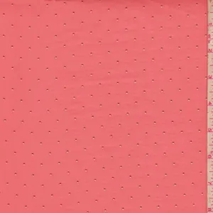 Dark Salmon/Metallic Gold Pin Dot Chiffon Fabric