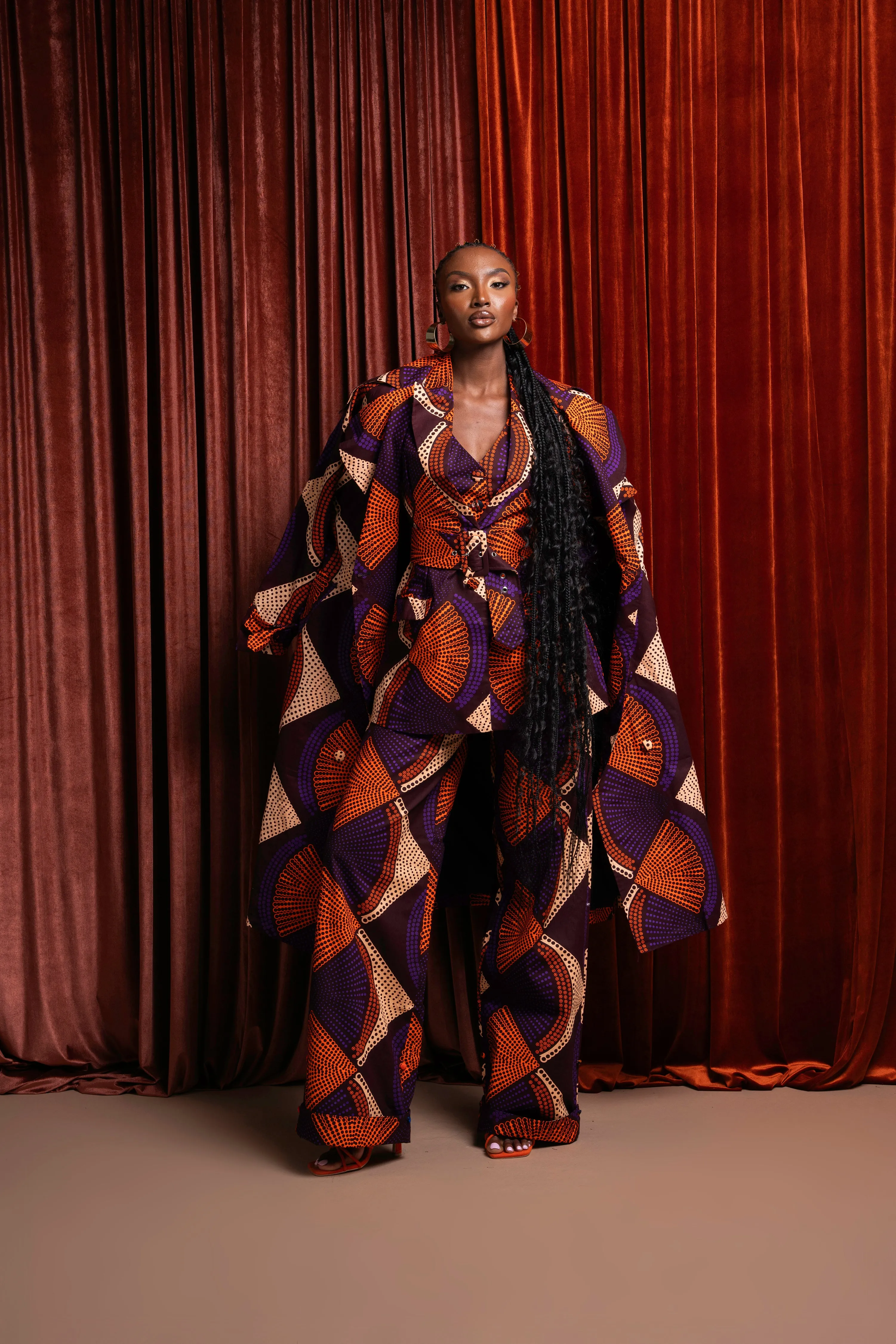 DORA African Print Trench Jacket