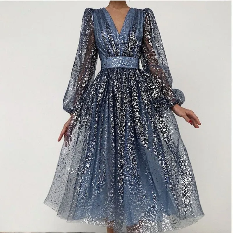 Dress Sequin Tulle Long Sleeve | Elegant Evening Dresses Tulle