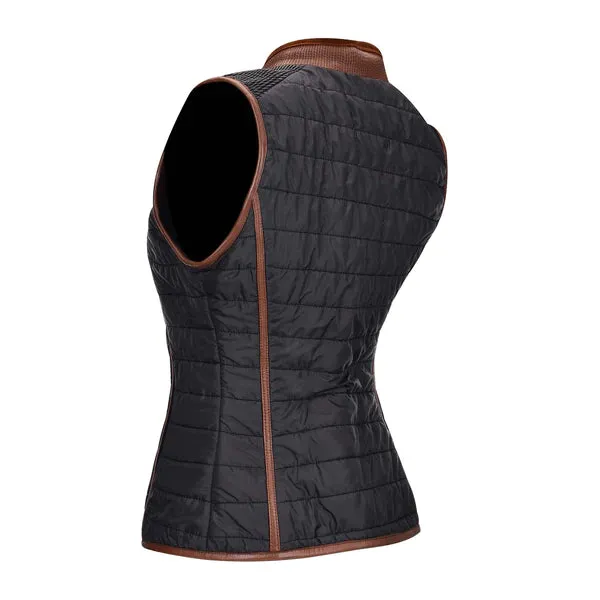 Embroidered honey leather reversible vest Style No. M253COB - Honey