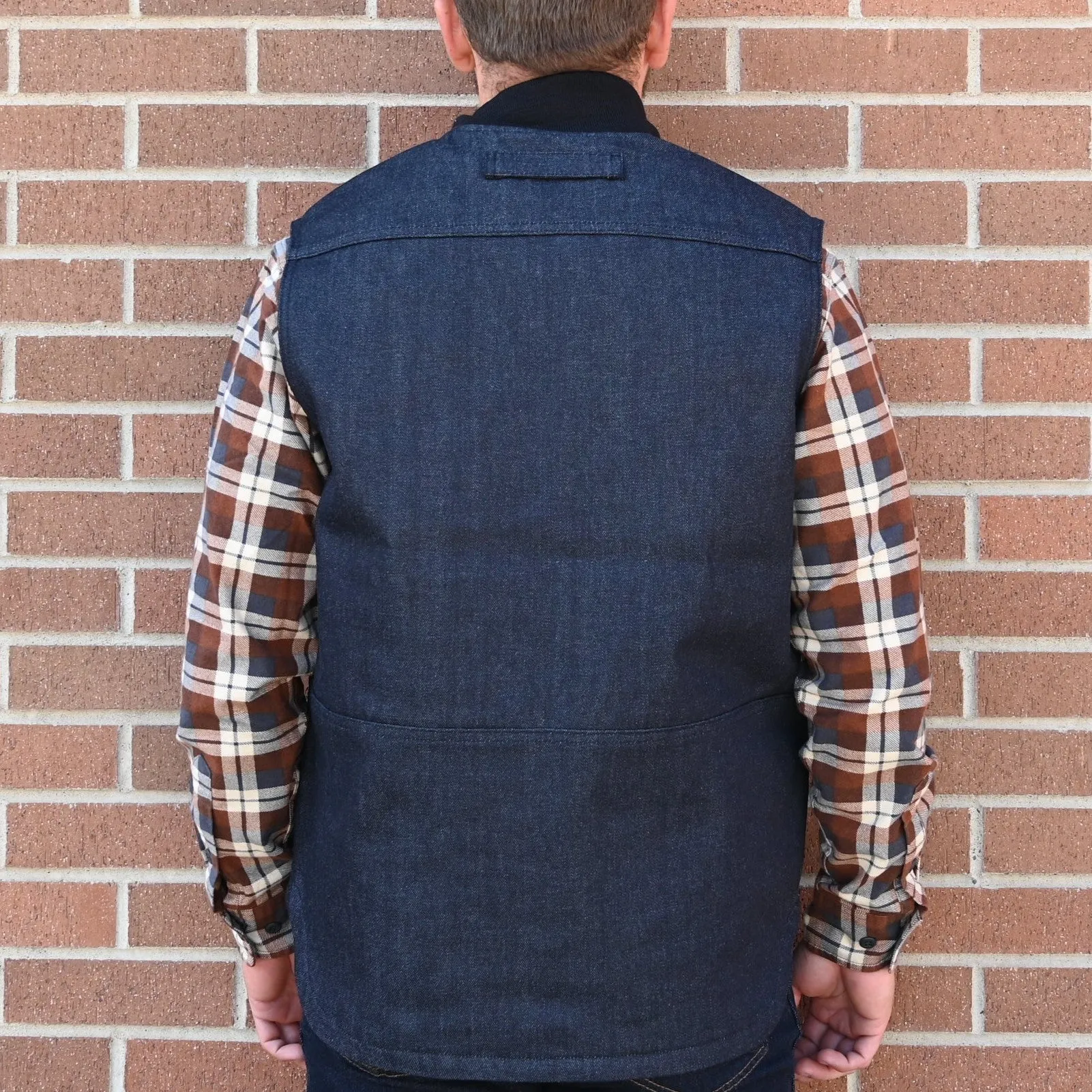 Filson Denim Insulated Work Vest Raw Indigo