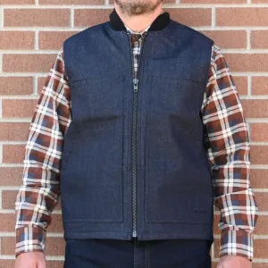 Filson Denim Insulated Work Vest Raw Indigo