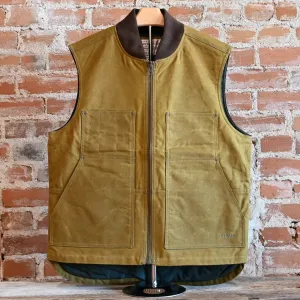 Filson Tin Cloth Insulated Work Vest in Dark Tan