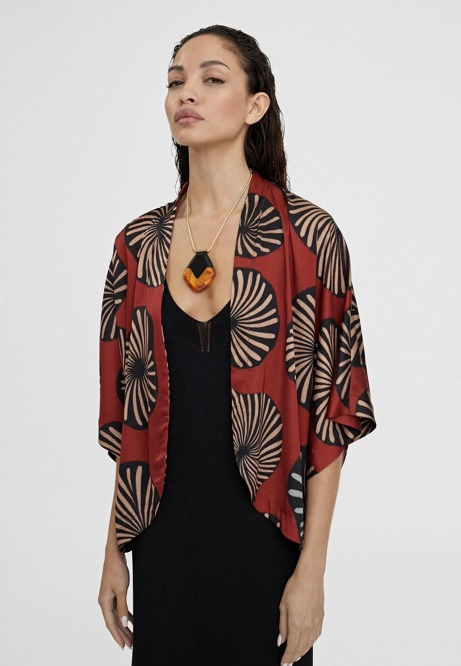 Flowing printed bolero