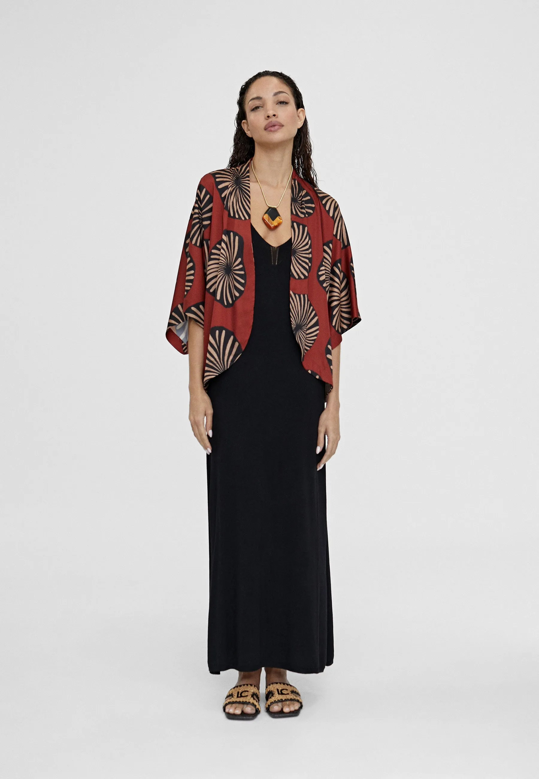 Flowing printed bolero