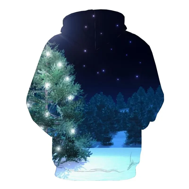 Forest Sweatshirts men Tree Hooded Casual Galaxy 3d Printed Christmas Sweatshirt Printed