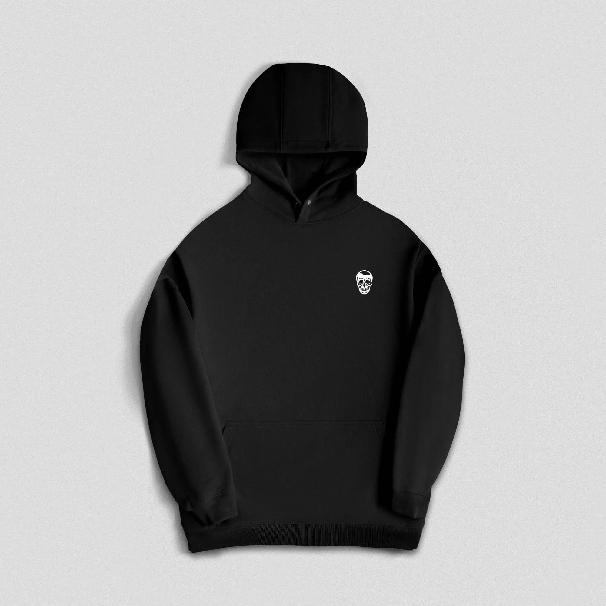 Heavyweight Core Skull Hoodie - Black/White