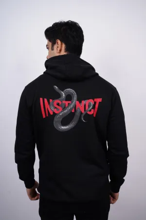 Instinct Relaxed fit Black Hoodie for Men By DemonWear