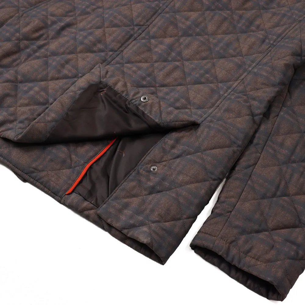 Isaia Printed Quilted Puffer Pea Coat