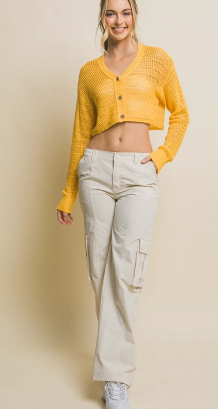 Knit Crop Button Up (More colors)