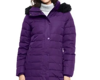 Lands' End Women's Luxe Long Down Hooded Puffer Jacket