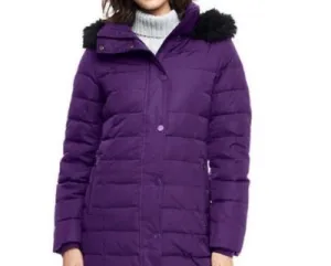 Lands' End Women's Luxe Long Down Hooded Puffer Jacket