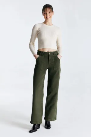 Lulu Cord - High Waist Baggy Jeans - Green