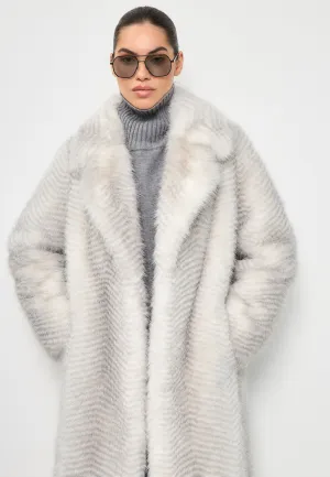 Luxurious Faux Fur Coat Natalie  - White