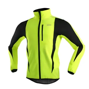 Men Cycling Reflective Jacket Thermal Fleece Winter Windproof Waterproof Jersey Autumn Bicycle Windbreaker MTB Bike Clothing