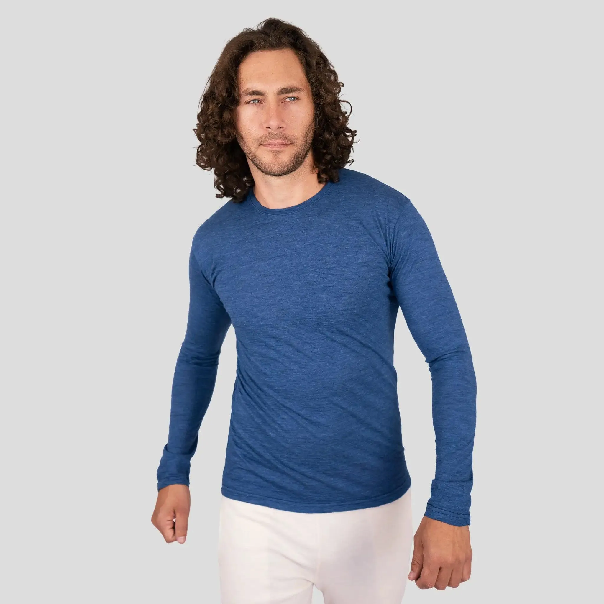 Men's Alpaca Wool Long Sleeve Shirt: 160 Ultralight