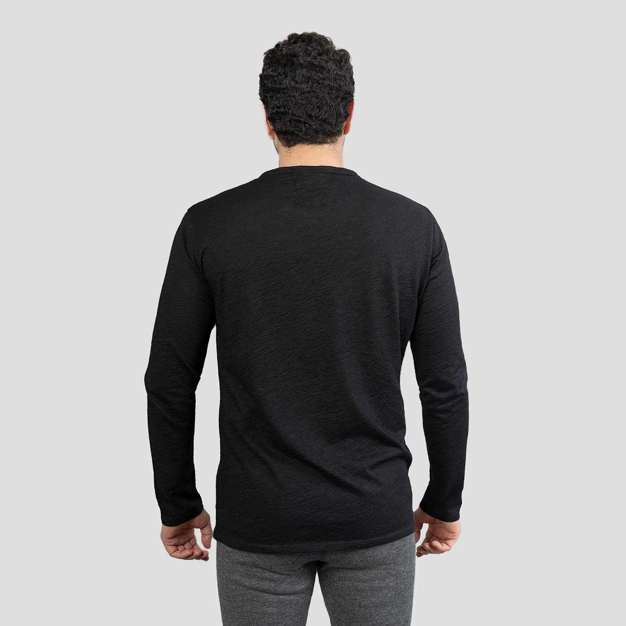 Men's Alpaca Wool Long Sleeve Shirt: 160 Ultralight