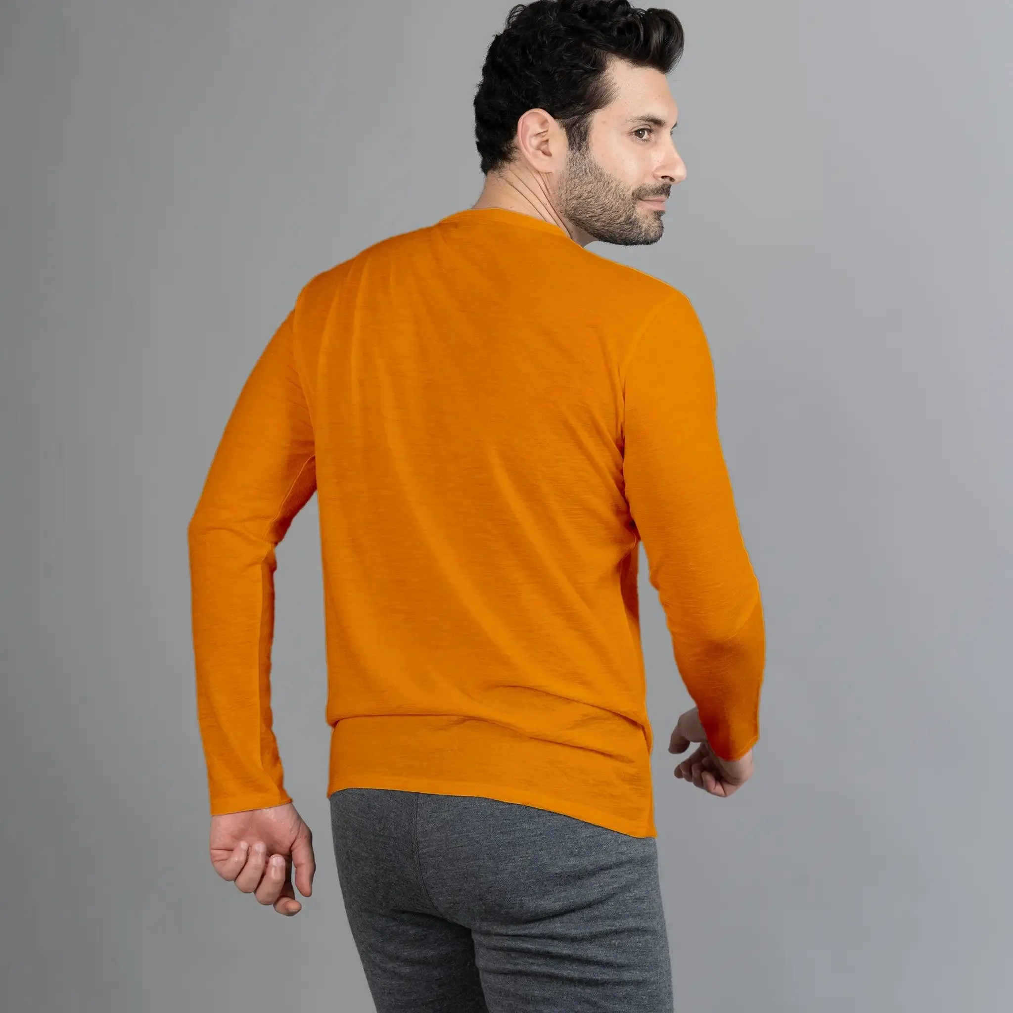 Men's Alpaca Wool Long Sleeve Shirt: 160 Ultralight