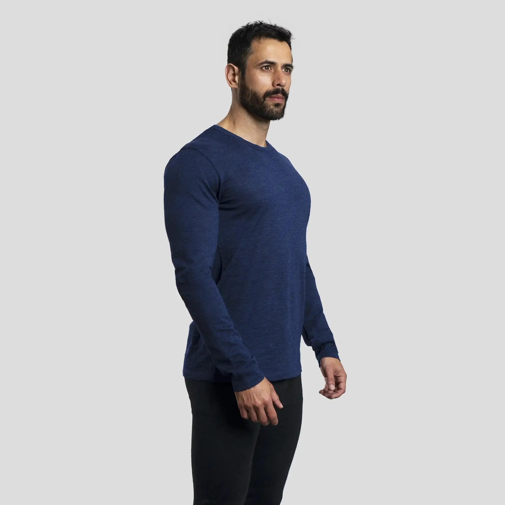 Men's Alpaca Wool Long Sleeve Shirt: 160 Ultralight