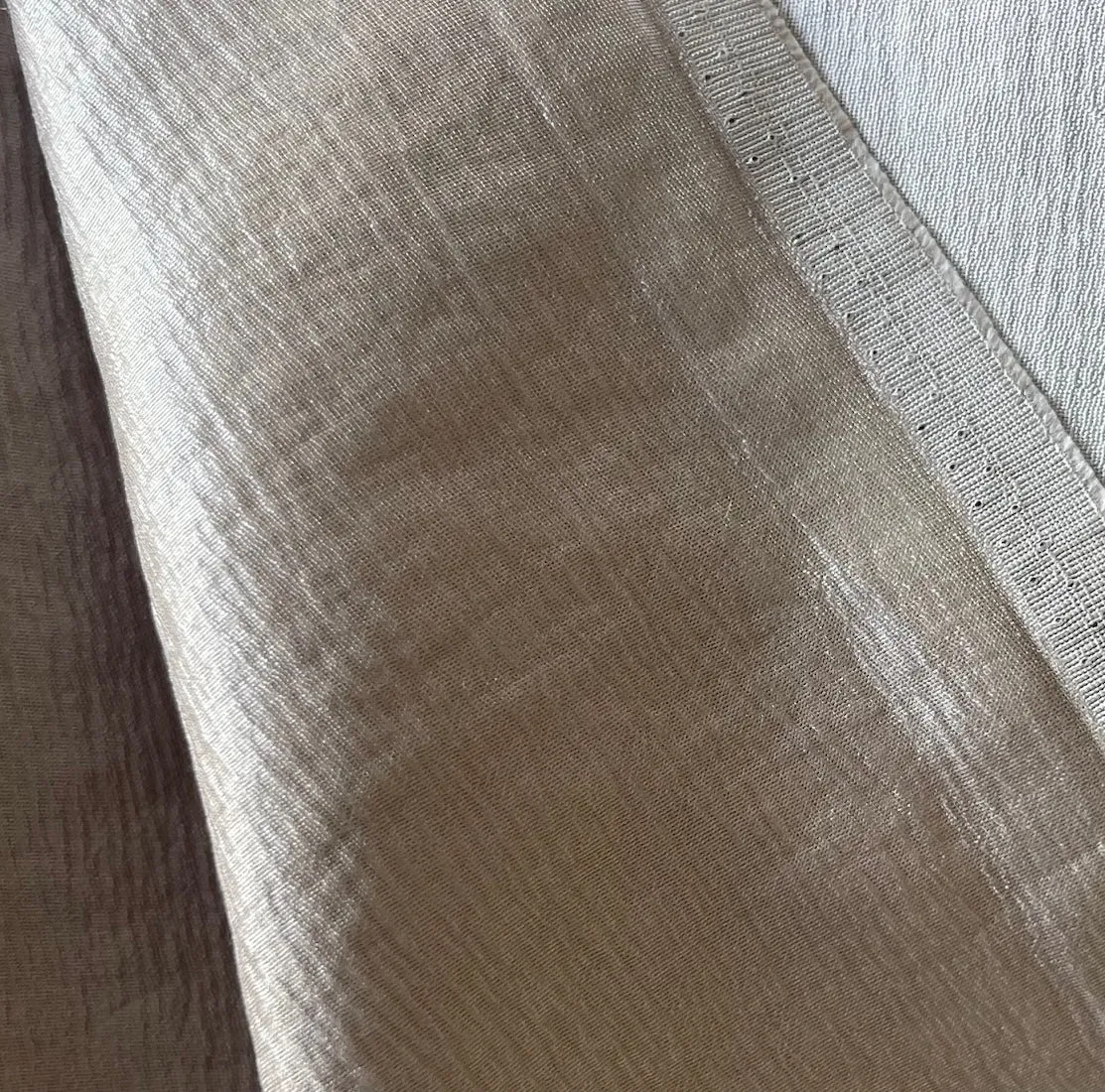 Mid-Weight Flax Shimmery Crinkled Cotton Blend Double-Cloth