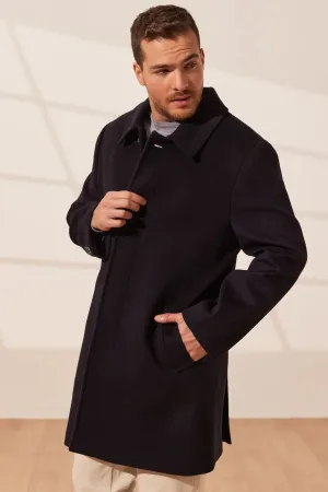 Navy Blue Cashmere Blend Men's Coat