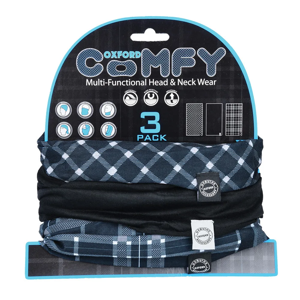 OXFORD COMFY BLK&WHT TARTAN 3PACK