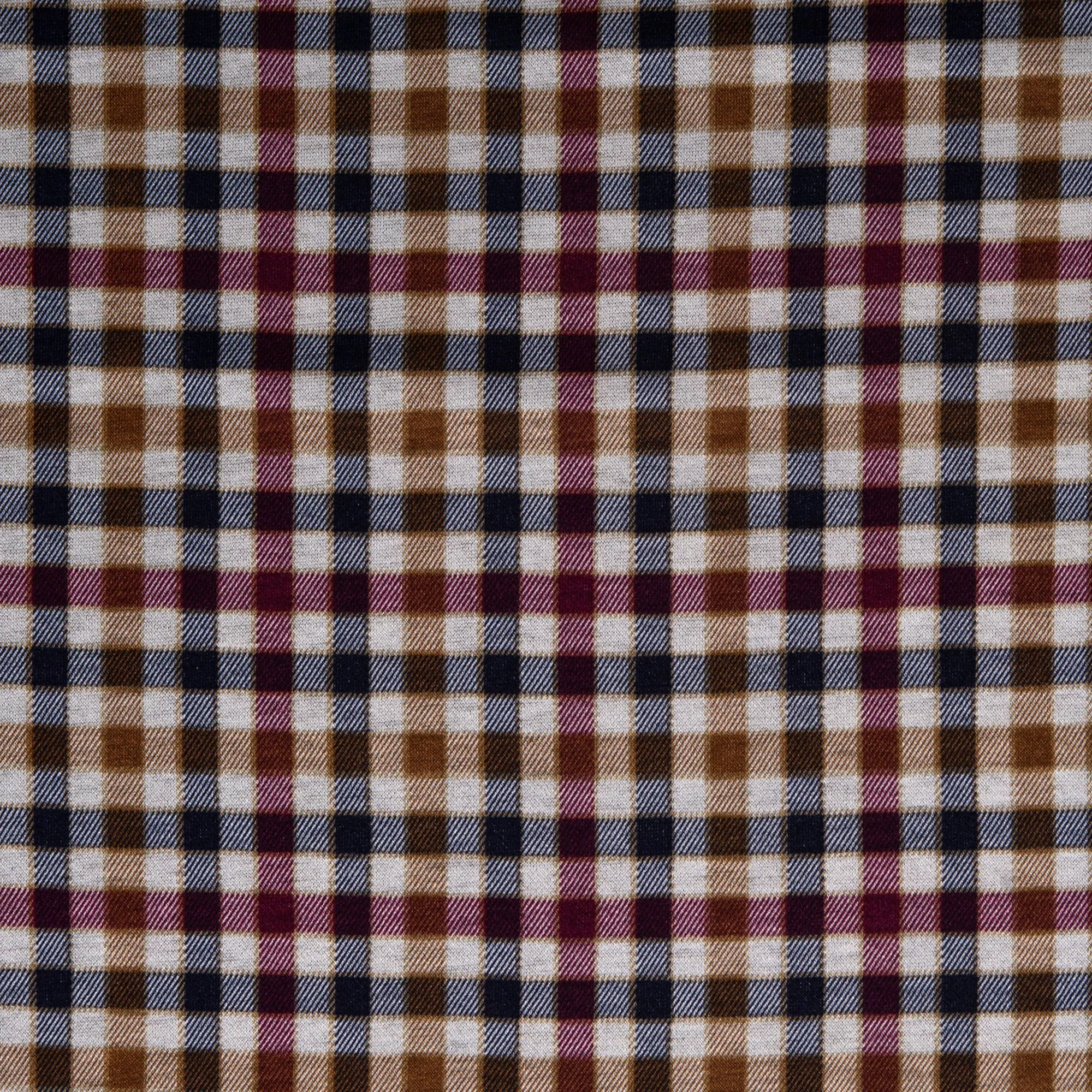 Plaid & Jacquard Fashion Knit - Plaids - Camel / Burgundy