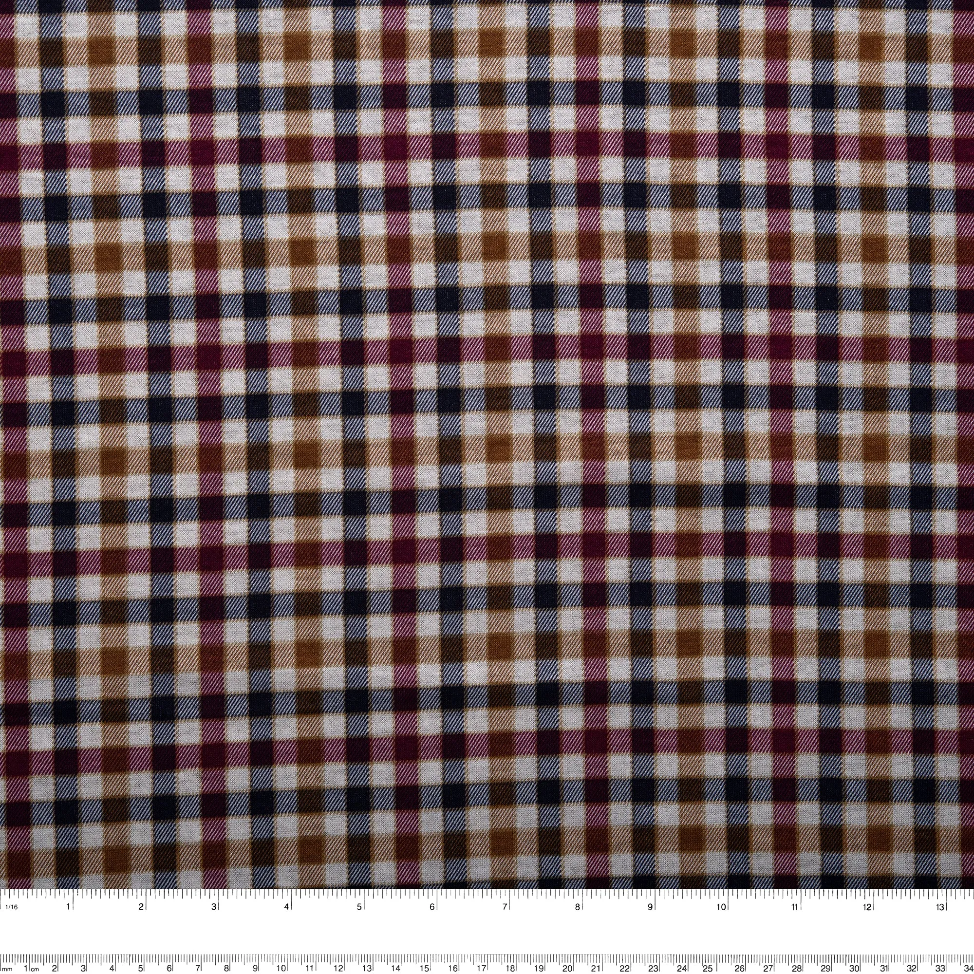 Plaid & Jacquard Fashion Knit - Plaids - Camel / Burgundy